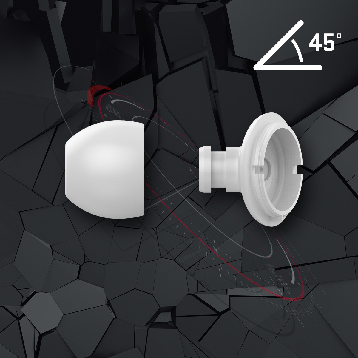 Ergonomic design 45° 