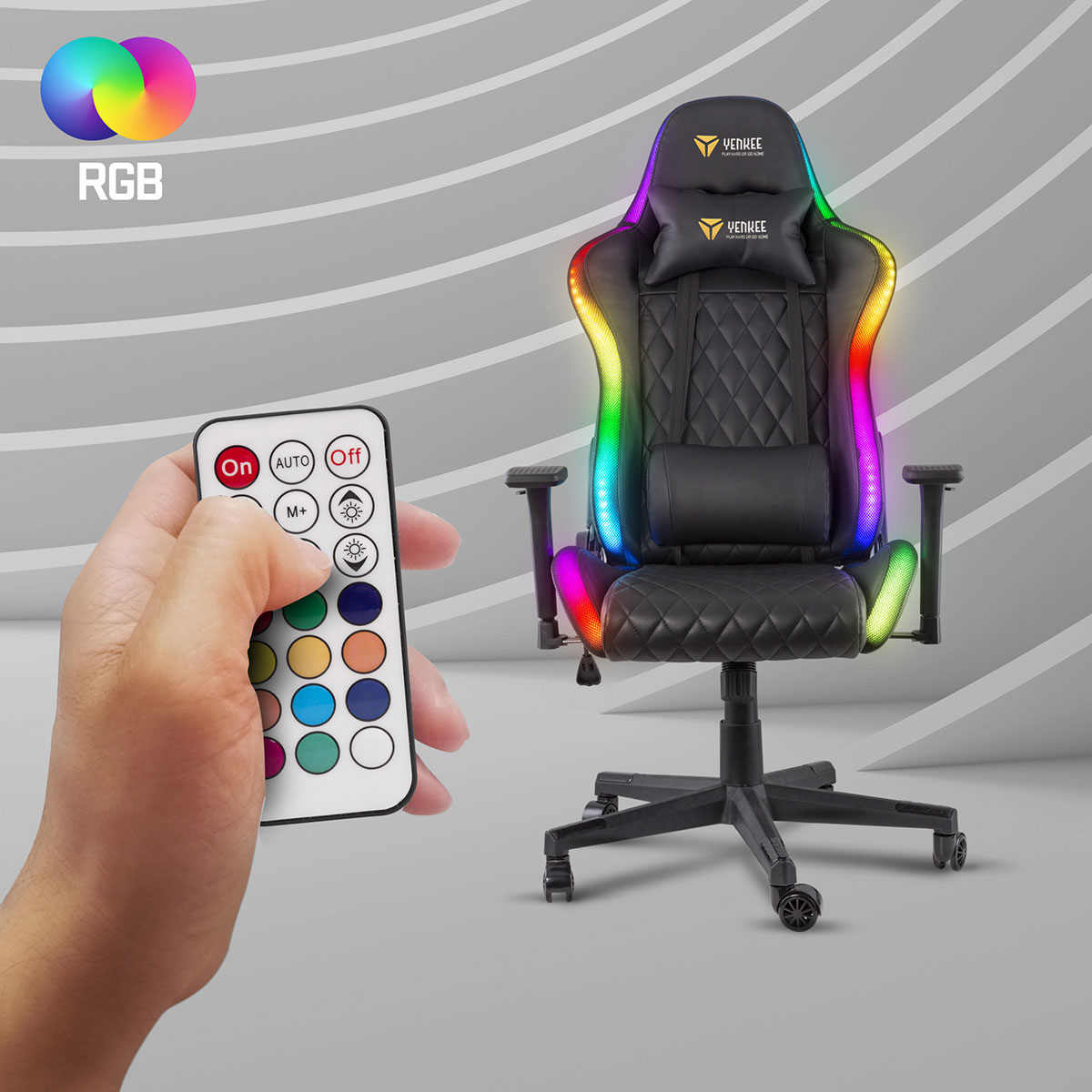 Výrazné RGB podsvícení nastavitelné dálkovým ovladačem