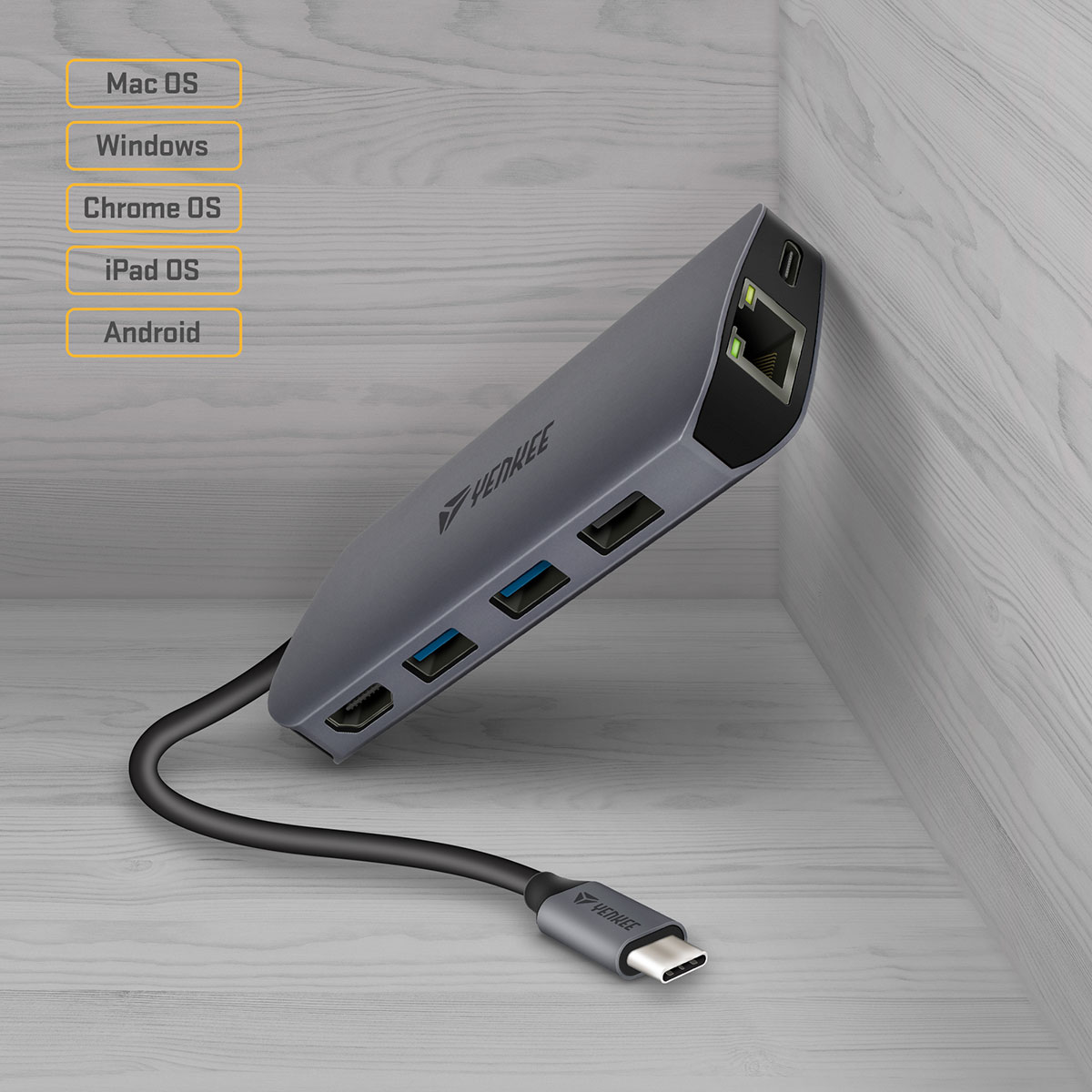 Buy Digitek (DUH 008) USB C Type HUB 8 in 1 Adapter, Aluminium Multi Port  Online Best Prices